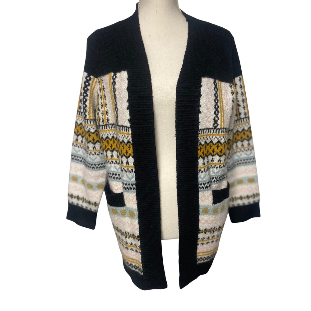 Simply Couture Fair Isle Knit Open Front Cardigan Women's‎ XL